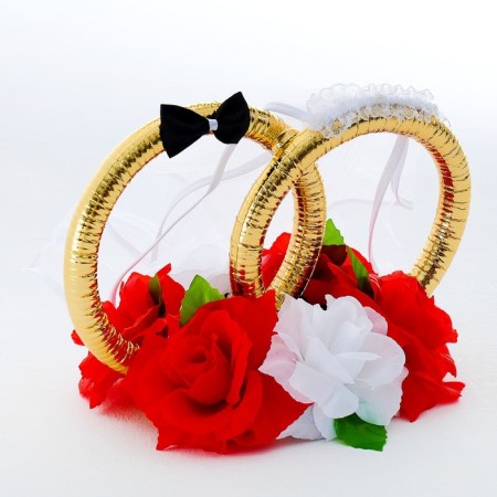 Rings on the roof "Council and love" with red-white colors-1