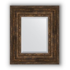 Mirror with fake in a baguette frame - an aged tree with an ornament of 120 mm, 52 x 62 cm, evoForm