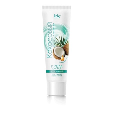 Foot cream Iris Cosmetic "Coconut" with shea oil, 100 ml