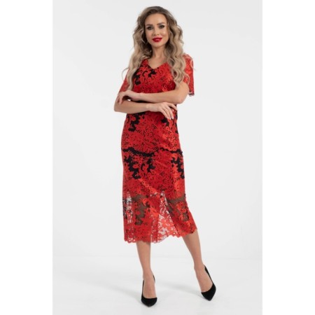 Dress lace, size 44, red color-3