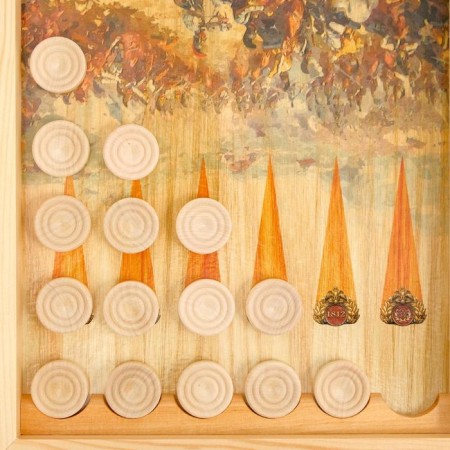 Board game 3 in 1 "Borodino": chess, checkers, backgammon, board wood 50 x 50 cm-8
