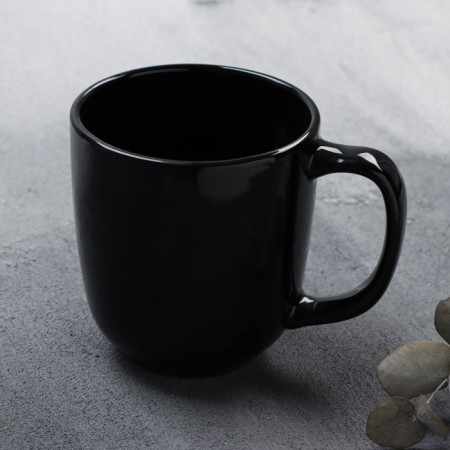 Ceramic "Ornament" mug, 450 ml, black color-3