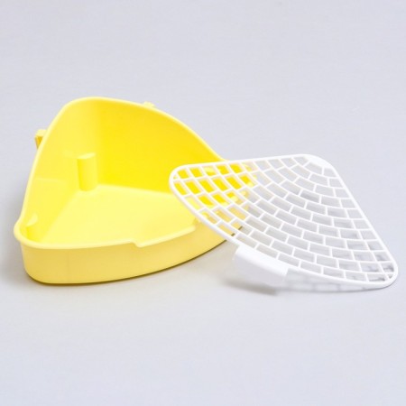 Corner toilet for rabbits and ferrets "Pijon", 24 x 18 x 11 cm, yellow-4