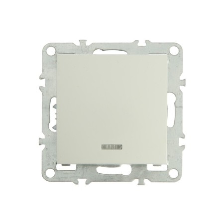 The 1-clavy switch with an indicator (mechanism), Stekker series Erna, PSW10-9101-01, White