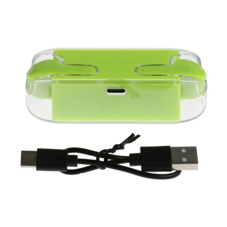 Wireless headphones M-12 Max, TWS, inserts, BT 5.0, 30/200 mAh, transparent, green-6