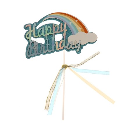 Topper "Happy Birthday", Blue Color