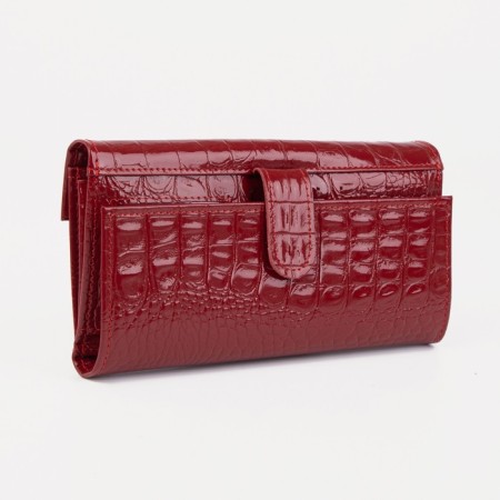 Women's wallet on the button, red color