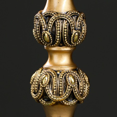 Summary on a carved round stand, gold 11x11x25 cm, for a candle d = 5.5 cm-2