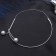 Neck “Noel” beads with a chain, ball No. 12, white color in silver, l = 12.5 cm