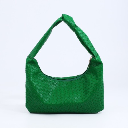 Baget bag with zipper, green color