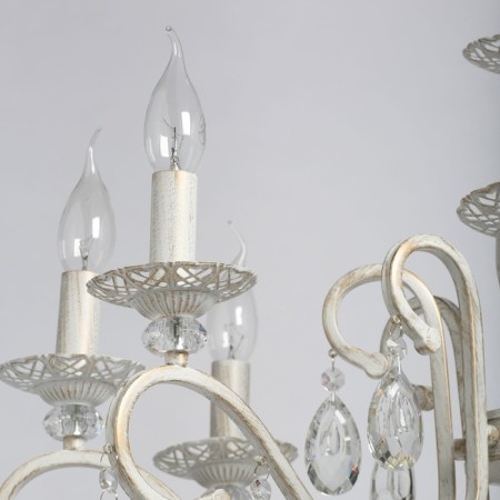 Aurora chandelier, 8x60W E14, white color, gold-2