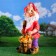 Garden figure "Gnome with a basket of vegetables large", 30x34x70cm