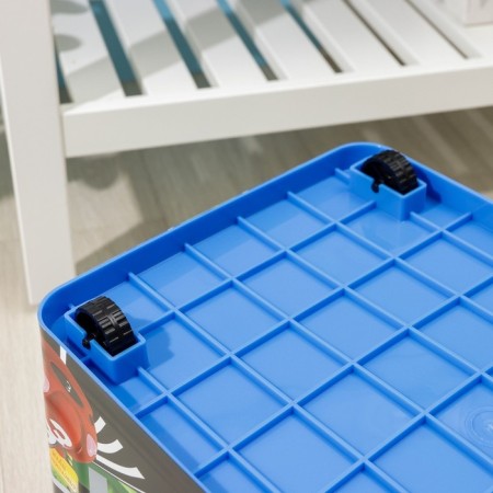 Storage container with a “machine lid”, 35 l, 51 × 31 × 28 cm, on wheels, dark blue color-6