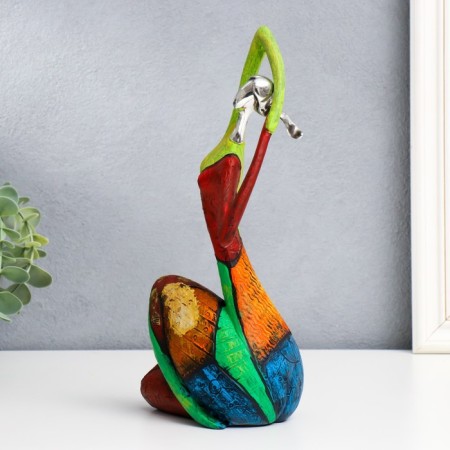 Souvenir Polystone "Girl - Pose, Bright Patterns" 27x13 cm-1