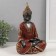 Polystone souvenir "Buddha in red robe - prayer" 17x9.5x25 cm