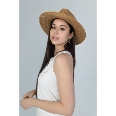Women's hat, size 54-58, beige color-2