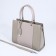 Lightning tout bag, outer pocket, long belt, gray-beige color