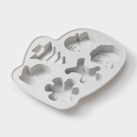 Baking form New Year's share "New Year's mittens", silicone, 6 cells, 24 × 20.5 × 2.5 cm, color gray color-2