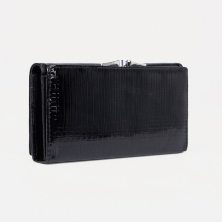 Women's wallet on magnets, black color-1