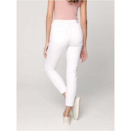 Women's jeans with a high landing CONTE Elegant Mom Fit, size XS, color White-4