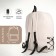 School backpack of textiles on a zipper, 3 pockets, white color
