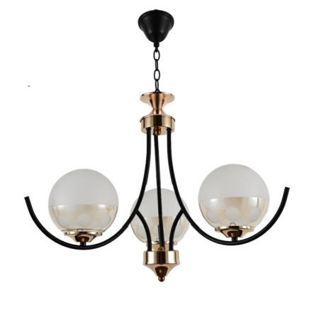 Lamp ceiling Economy light 13141/3bk+GD wt+PRL, 3x60W, E27, 95x53x53 cm, gold color