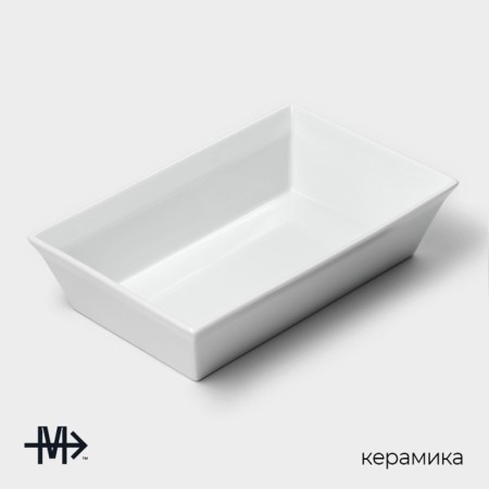 Baking form of heat -resistant ceramics Magistro White Gloss, 1.6 l, 27 × 17 × 6.3 cm-1