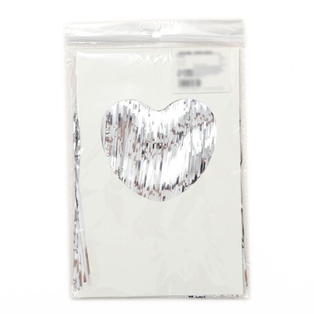 Garland "rain" with sticky tape, 2 meters, silver color-3