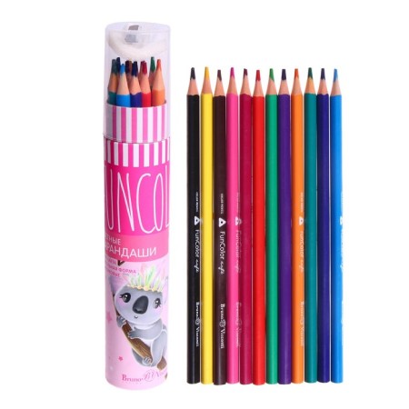 Faincolor color pencils Funcolor are plastic, in a cardboard tube, mix-8