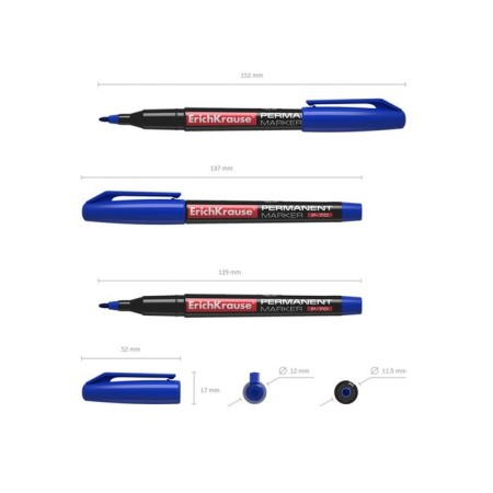 Permanent Erichkrause P-70, 1.0 mm marker, for writing on any surface, blue-4