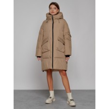 Coat insulated winter female, size 42, color light brown