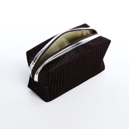 Lightning cosmetic bag, dark brown color-2