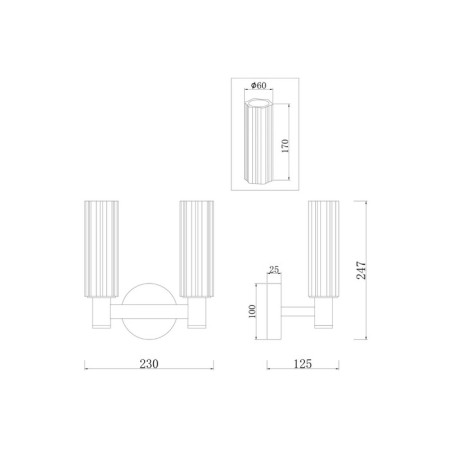 Bra Freya Fr5167WL-02BS AMBRA, 230x125x247 mm, E14, 2x40W, brass color-2