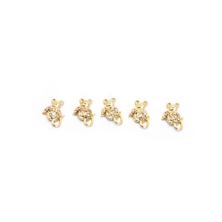 Metal fittings Pole "Golden Mouse", with rhinestones, 2 pcs