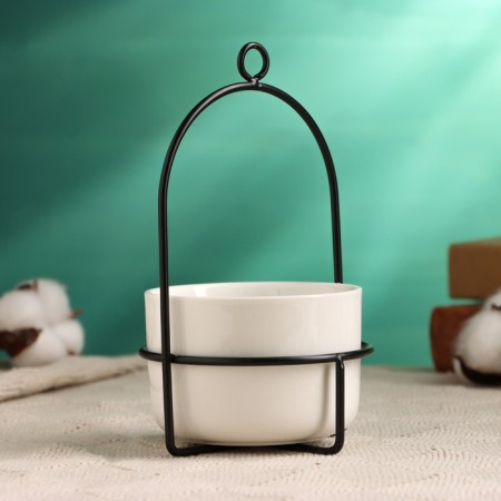 Suspended pot "minimalist" black, 9x9x17cm-2