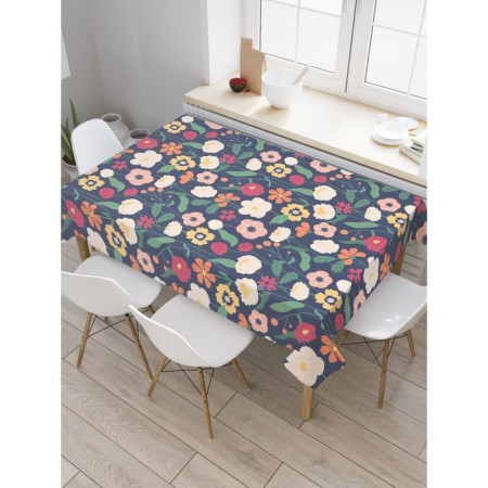 Tables on the table "Flowing Field", rectangular, Saten, size 145x180 cm