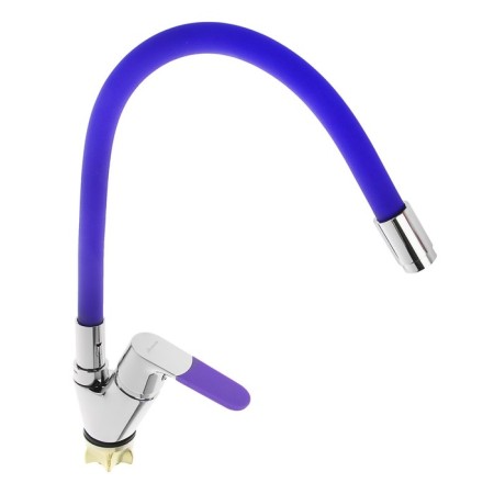 ACCOONA A4819S kitchen mixer, single -leaf, silicone spout, brass, purple/chrome-1