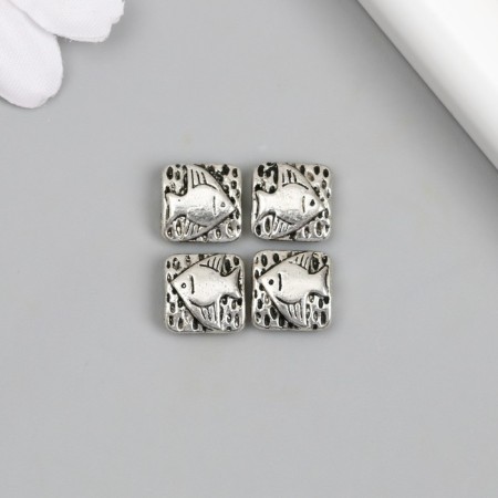 Busina for creativity Metal "Square with fish" 1.1x1.1 cm-2