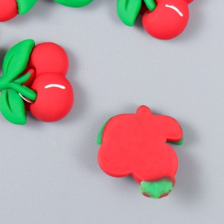 Decor for creativity plastic "Two cherries" 2x1.5 cm-1