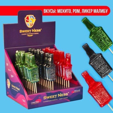 Caramel Lollice "bottle" on a stick, 30 g