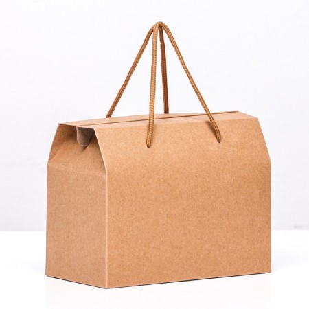 Box-pack, with handles, craft, 20 x 15 x 11 cm