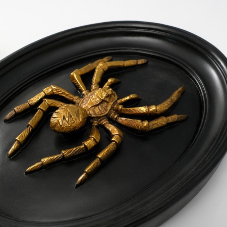 Panel interior polystone "Spider" black with gold 19x4x24 cm-2