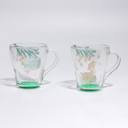 Gift set of New Year's mugs of glass "Curvat and comfort!", 2 pcs-2