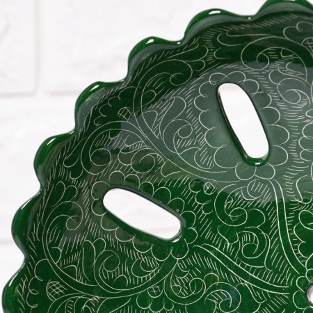 Rishtan ceramics, 23 cm green fruit-3