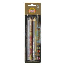 Pencils 5 colors 5.6 mm Koh-I-Noor Magic 3406, with a multi-color seglet, MIX case, l = 175 mm