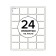 A4 labels are self -adhesive 50 sheets, 80 g/m, 24 labels on a sheet, size: 46.8 x 48.3 mm, white
