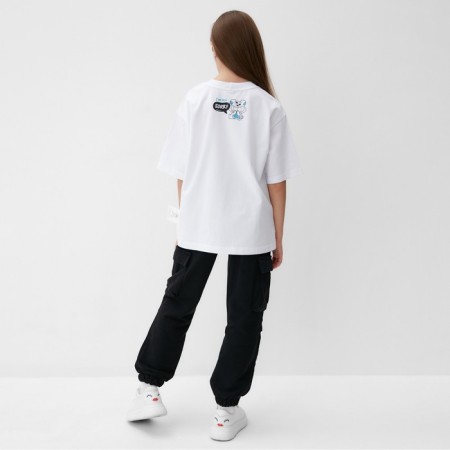 Children's pants minku, black color, height 122 cm-6