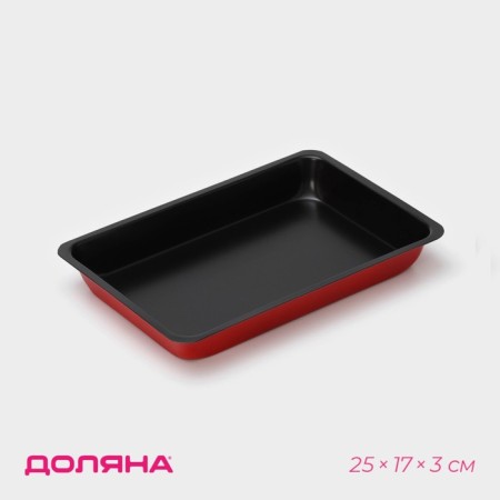 The baking sheet of the Dolyan “Renard. Rectangle ", 25 × 17 × 3 cm, anti -stick coating, red color