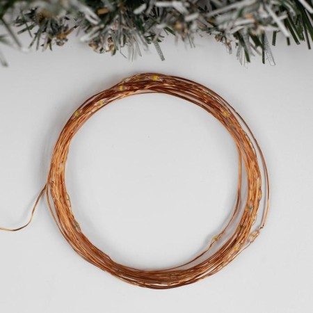 Garland “thread” 5 m dew, ip20, copper thread, 50 led, warm white glow, flicker, aakh3-1