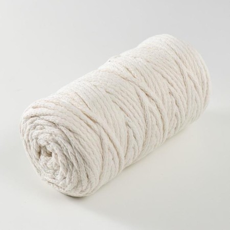 Knitting cord "Puff" 100% cotton width 5mm 100m (milk)-1